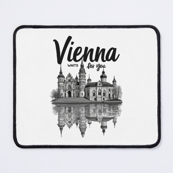 Item preview, Vienna Waits For You Skyline – Elegant Black and White Vienna Austria Architecture Design designed and sold by Ismartista.