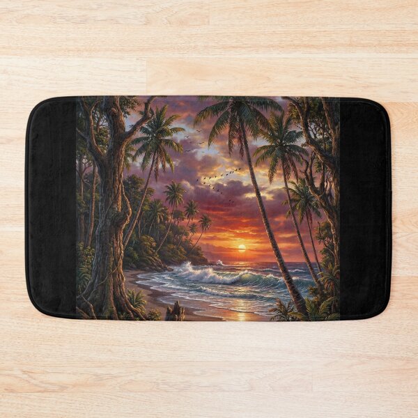 Item preview, Sunset Beach Tropical Palm Tree designed and sold by Fateh-Kro ⭐⭐⭐⭐⭐.