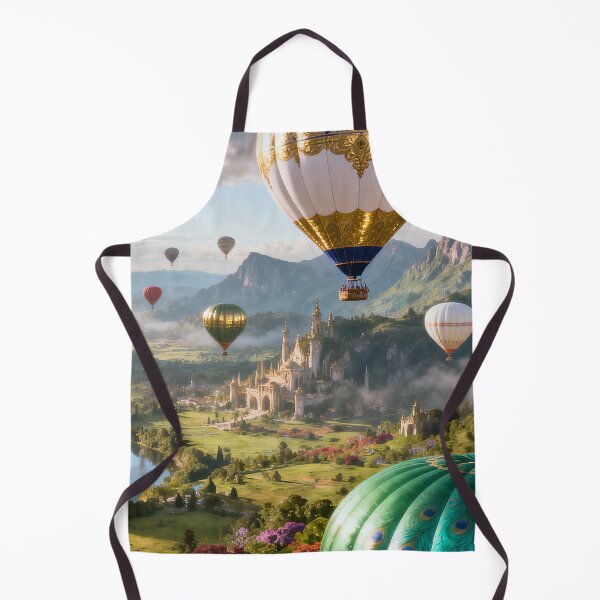 Item preview, Floating Balloons Over Enchanted Fantasy Valley designed and sold by ArtComixHaven.