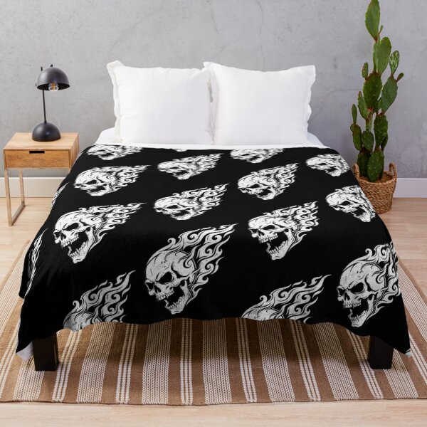 Item preview, Flaming Skull Dark Fire Art designed and sold by Skulls & Calaveras.