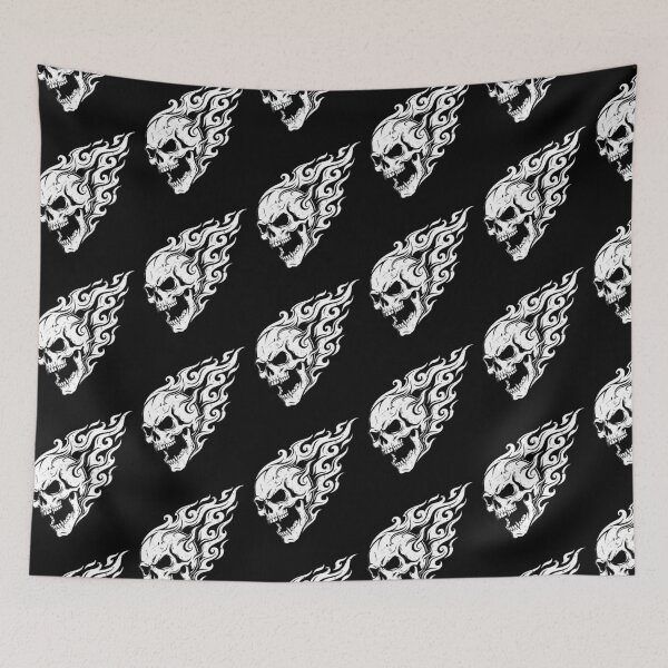 Item preview, Flaming Skull Dark Fire Art designed and sold by Skulls & Calaveras.