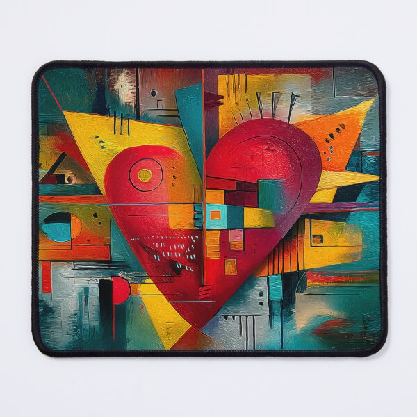 Item preview, A Heart in Motion Abstract Valentine's Composition with Bold Colors and Geometric Energy designed and sold by OlfactoART Studio.
