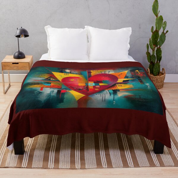 Item preview, A Heart in Motion Abstract Valentine's Composition with Bold Colors and Geometric Energy designed and sold by OlfactoART Studio.