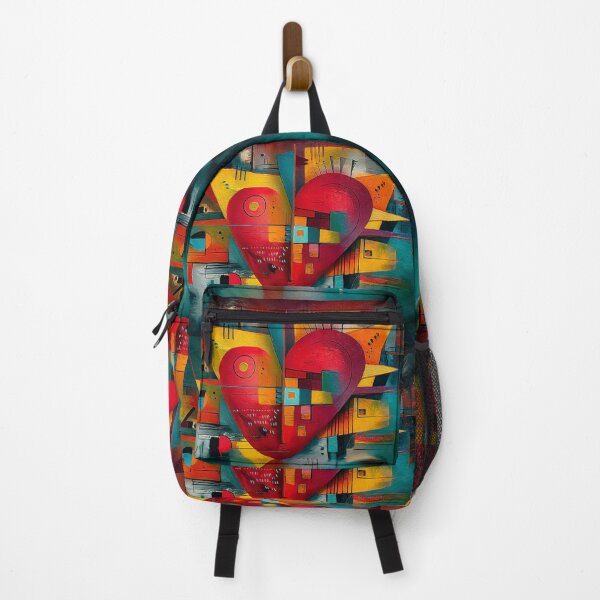 Item preview, A Heart in Motion Abstract Valentine's Composition with Bold Colors and Geometric Energy designed and sold by OlfactoART Studio.