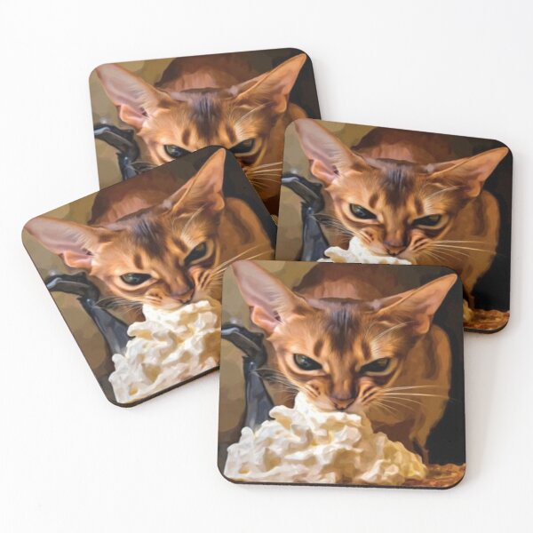 Item preview, Focused Cat and Pie – Artistic Illustration designed and sold by TreatLLC.