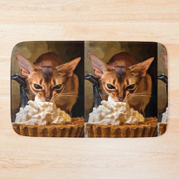 Item preview, Focused Cat and Pie – Artistic Illustration designed and sold by TreatLLC.