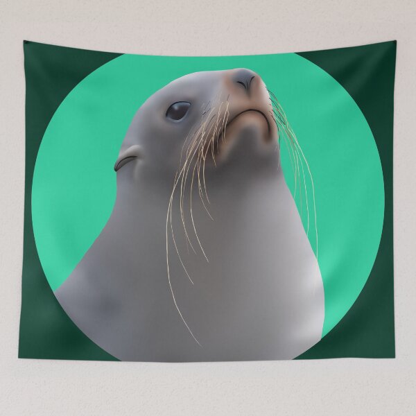 Item preview, Kekeno (fur seal) on teal designed and sold by GivernyKate.
