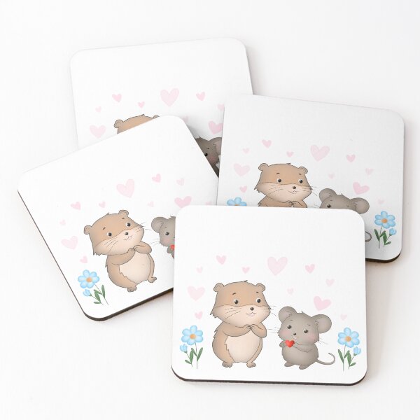 Item preview, Cute Mouse Giving a Heart to Hamster – Valentine’s Love designed and sold by LiudmylaMaika.