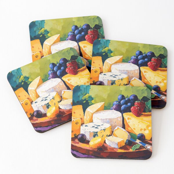 Item preview, A Colorful Cheese Platter with Grapes and Strawberries Celebrating Freshness and Visual Delight designed and sold by OlfactoART Studio.