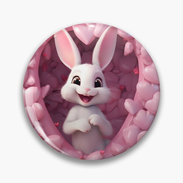 Artikelvorschau, Niedliches Valentinshasen-Design | Süße Valentinstags-Hasenkunst | Romantische Illustration mit rosa Herzen entworfen und verkauft von BearBrushDesign.