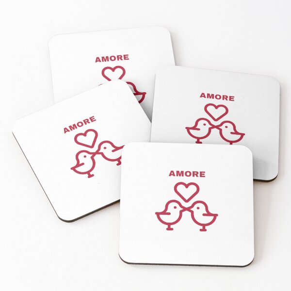 Item preview, AMORE Minimalist Love Birds Design designed and sold by TalkTee Me.