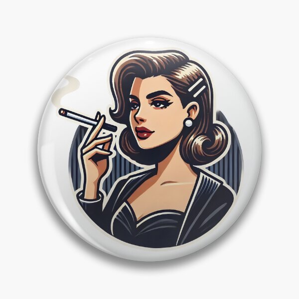 Artikelvorschau, Retro-Cartoon-Illustration einer glamourösen, rauchenden Frau. entworfen und verkauft von Spark2Seduction.