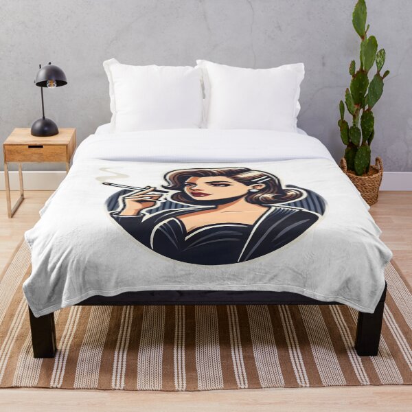 Artikelvorschau, Retro-Cartoon-Illustration einer glamourösen, rauchenden Frau. entworfen und verkauft von Spark2Seduction.