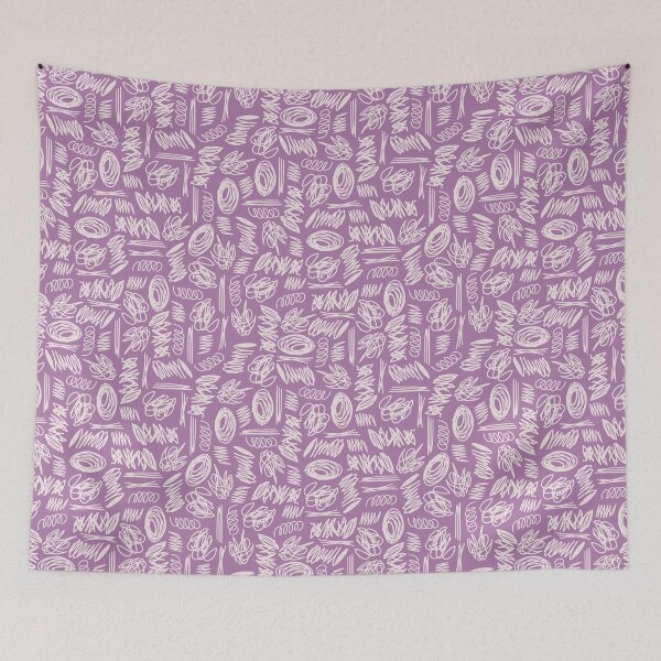 Item preview, purple and white doodles scribbles pattern designed and sold by winterpumpkin.