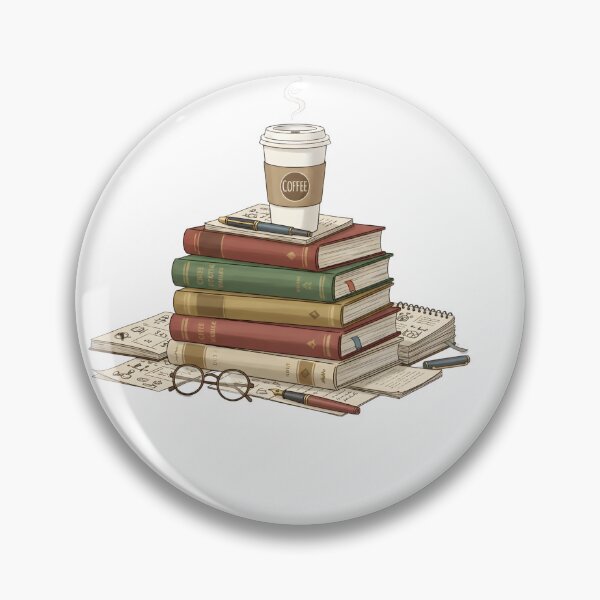 Item preview, Cozy Study Aesthetic: Stack of Books, Coffee Cup, and Writer’s Desk Still Life designed and sold by VibranPalette.