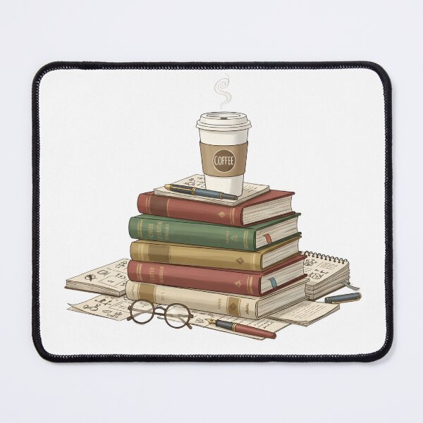 Item preview, Cozy Study Aesthetic: Stack of Books, Coffee Cup, and Writer’s Desk Still Life designed and sold by VibranPalette.