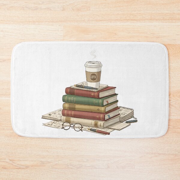 Item preview, Cozy Study Aesthetic: Stack of Books, Coffee Cup, and Writer’s Desk Still Life designed and sold by VibranPalette.
