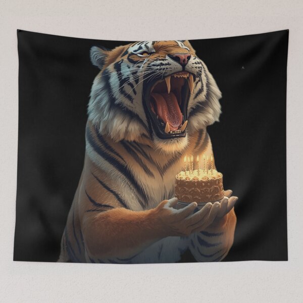 Item preview, Roaring Tiger Birthday Cake T-shirt  designed and sold by DailySparks.