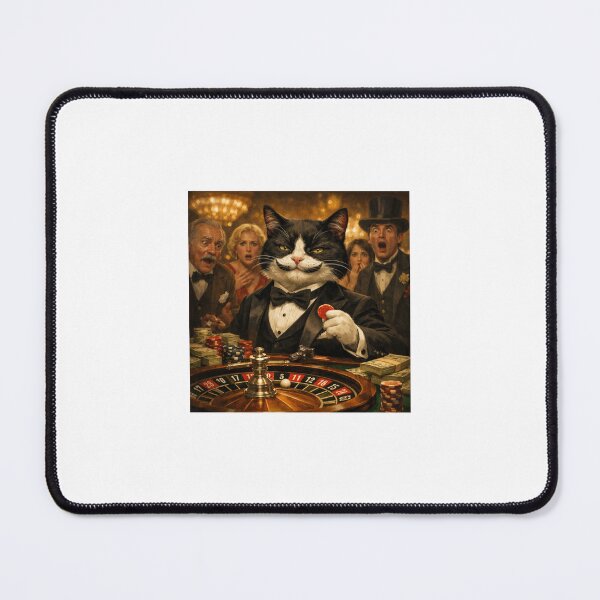 Item preview, Black Tie Luck | Cheating Cat at the Roulette Table designed and sold by LovelyCatGalaxy.