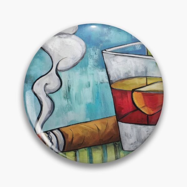 Item preview, Whiskey, Cigar and Fire: A Bold Artistic Moment Framed by Vibrant Lines and Abstract Geometric Energy designed and sold by OlfactoART Studio.