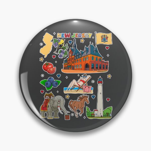 Item preview, New Jersey Charm, A Vintage Sticker Collection of Iconic NJ Symbols designed and sold by mashmosh.