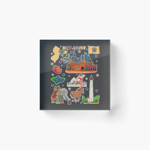 Item preview, New Jersey Charm, A Vintage Sticker Collection of Iconic NJ Symbols designed and sold by mashmosh.