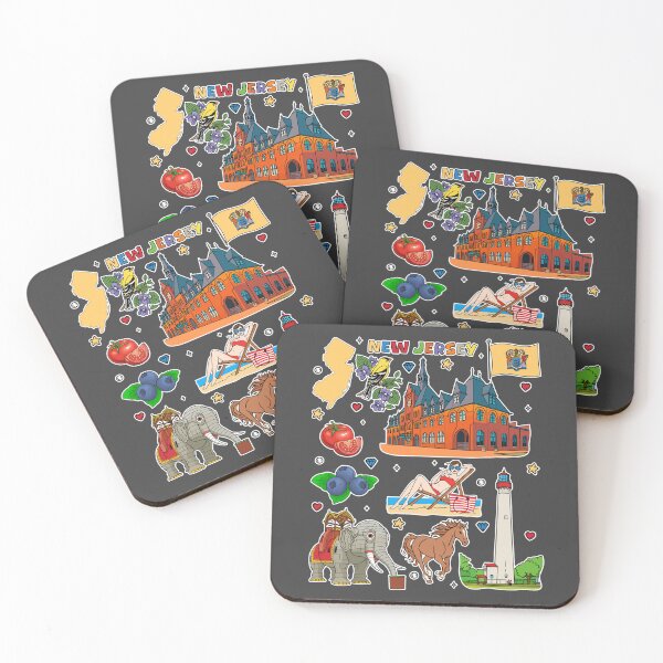 Item preview, New Jersey Charm, A Vintage Sticker Collection of Iconic NJ Symbols designed and sold by mashmosh.