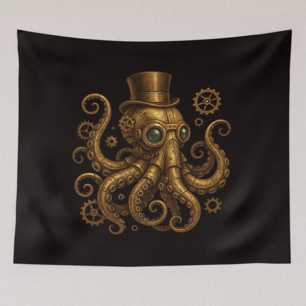 Item preview, Steampunk Octopus Gentleman Mechanical Art designed and sold by Papier Atelier Art.