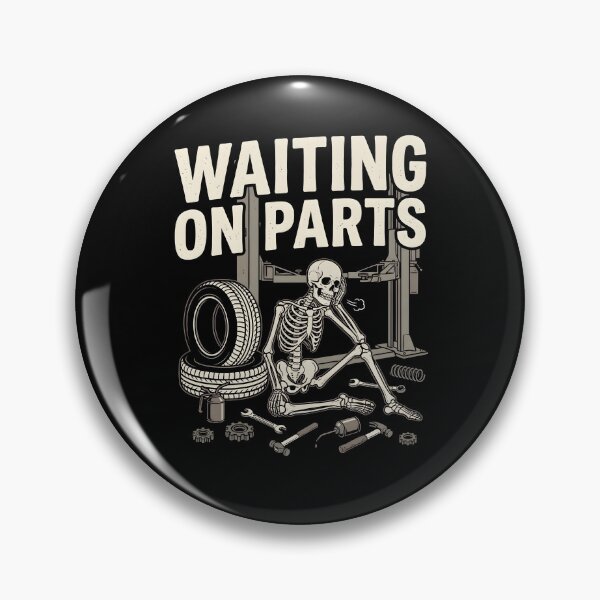 Item preview, Funny Mechanic Waiting On Parts, Skeleton Garage Humor Gift, Auto Shop Technician Graphic Tee designed and sold by saloui.