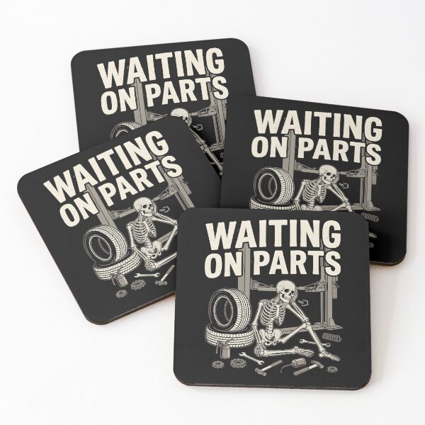 Item preview, Funny Mechanic Waiting On Parts, Skeleton Garage Humor Gift, Auto Shop Technician Graphic Tee designed and sold by saloui.