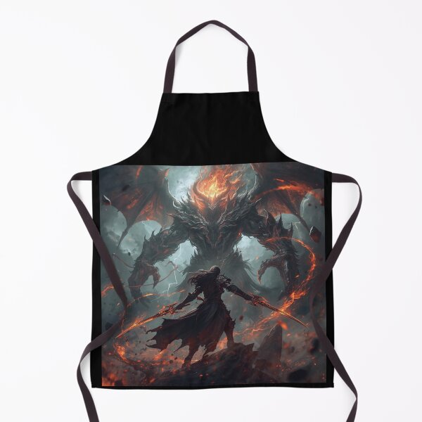 Item preview, Fire Elemental Titan vs Shadow Warrior – Epic Fantasy Artwork designed and sold by Ferdopalec.