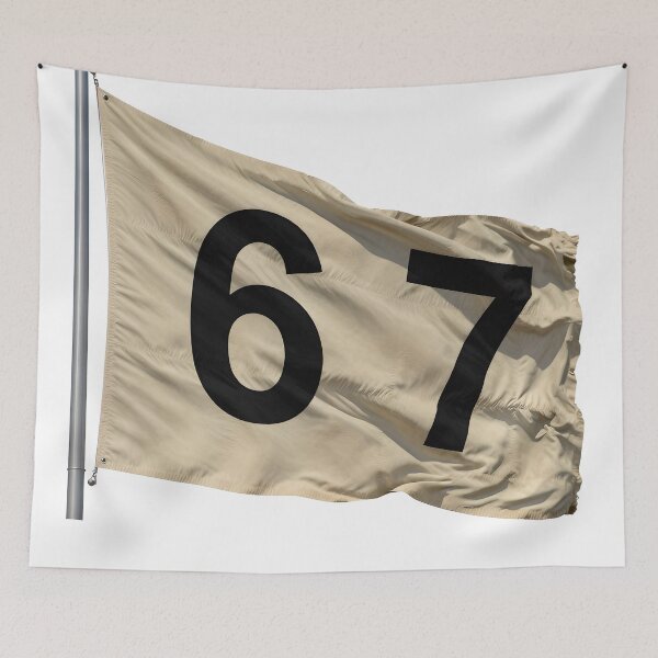 Item preview, Vintage Number 67 Distressed Flag designed and sold by AnimalAirtistry.