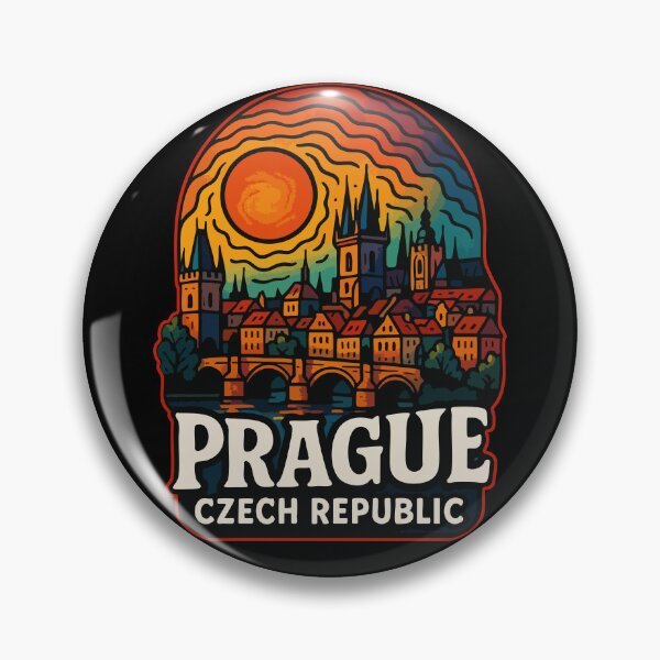 Item preview, Prague Czech Republic Retro Trippy Vintage Travel designed and sold by TomFrontierArt.