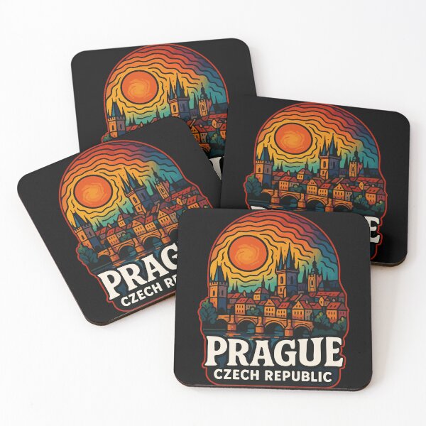Item preview, Prague Czech Republic Retro Trippy Vintage Travel designed and sold by TomFrontierArt.
