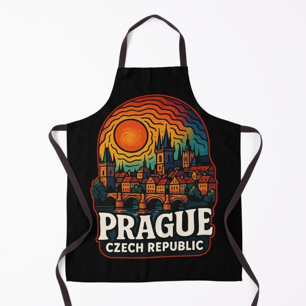 Item preview, Prague Czech Republic Retro Trippy Vintage Travel designed and sold by TomFrontierArt.