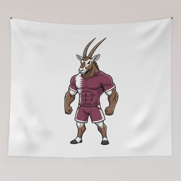 Item preview, Majestic Qatari Arabian Oryx Football Mascot 2026 designed and sold by ArtByKatti.