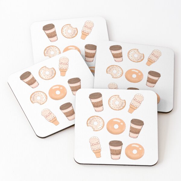 Item preview,  Donuts , Coffee And Ice Cream Yellow Pattern designed and sold by CandyAppleCats.