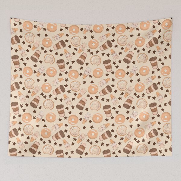 Item preview,  Donuts , Coffee And Ice Cream Yellow Pattern designed and sold by CandyAppleCats.