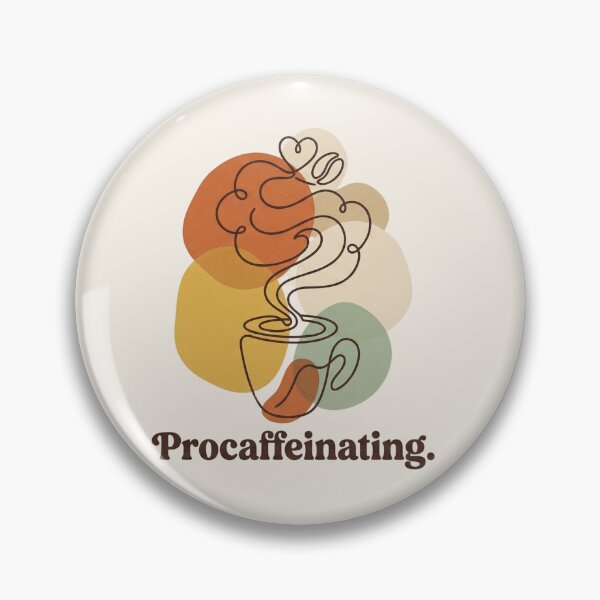 Item preview, Procaffeinating – Funny Coffee One Line Art with Retro Aesthetic designed and sold by MJO80.