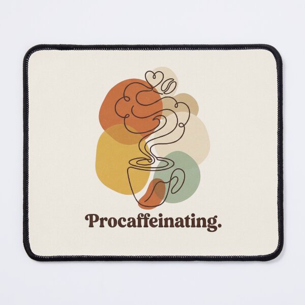 Item preview, Procaffeinating – Funny Coffee One Line Art with Retro Aesthetic designed and sold by MJO80.