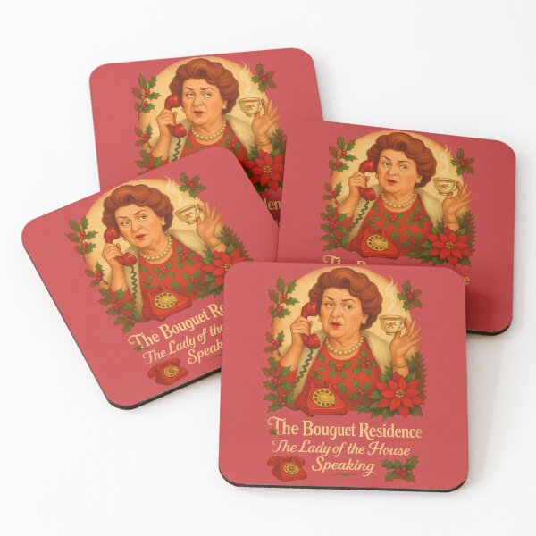 Item preview, Vintage Christmas Telephone Lady – Classic British Holiday Humor Illustration designed and sold by SoftStyleStudio ⭐⭐⭐.