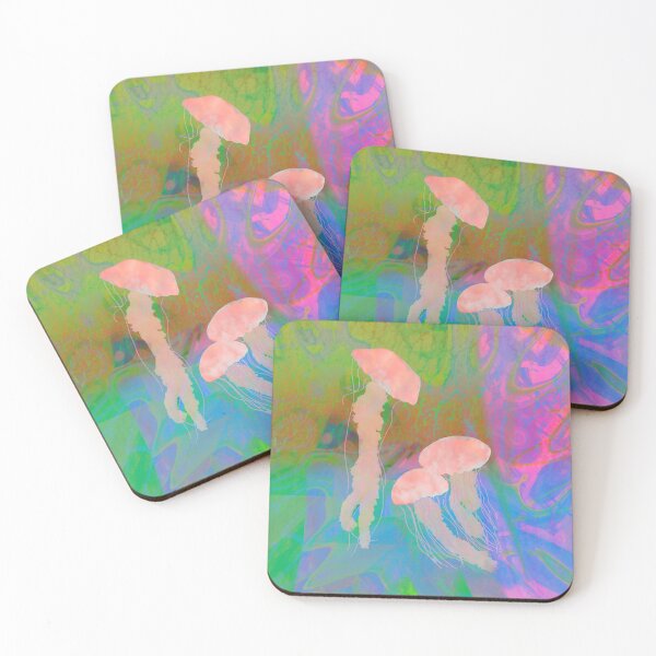 Item preview, psychedelic trippy jellyfish animal print designed and sold by GoodNoodThrift.