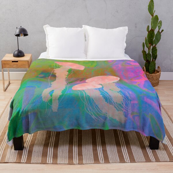 Item preview, psychedelic trippy jellyfish animal print designed and sold by GoodNoodThrift.
