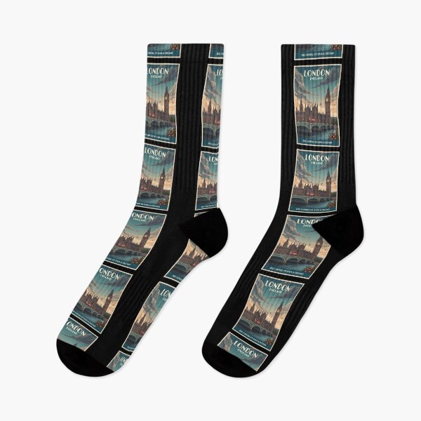 Item preview, Vintage London Travel Poster Big Ben Bridge of Westminster Retro England Art Deco designed and sold by sky11PP.