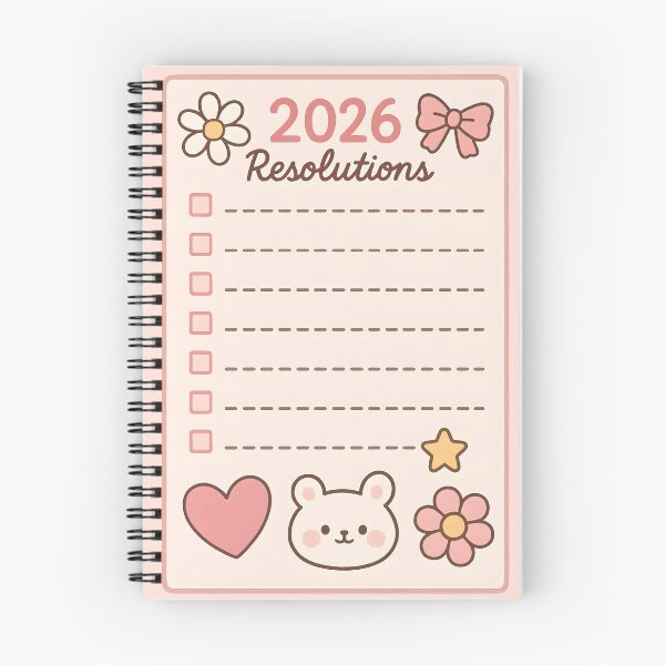 Item preview, 2026 Resolutions – Cute Pink Girly Planner Design designed and sold by EmeraldeaDesign.
