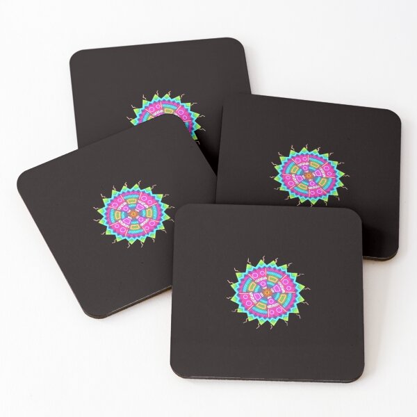 Item preview, Arte de mandala geométrico neón brillante designed and sold by Color for Balance .