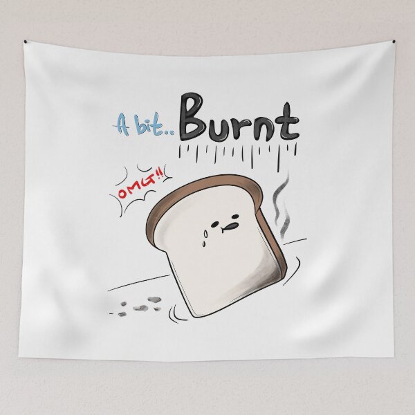 Item preview, A Bit… Burnt | Toast Burnout Doodle | Low Energy Life Collection designed and sold by mintmono-studio.