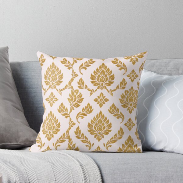 Item preview, Thai Gold Kanok Pattern – Elegant Traditional Floral Seamless Design designed and sold by Sksticker991.