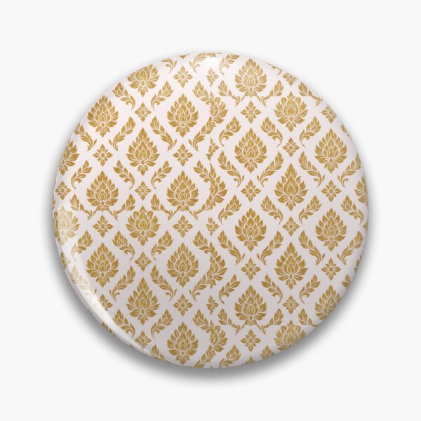 Item preview, Thai Gold Kanok Pattern – Elegant Traditional Floral Seamless Design designed and sold by Sksticker991.