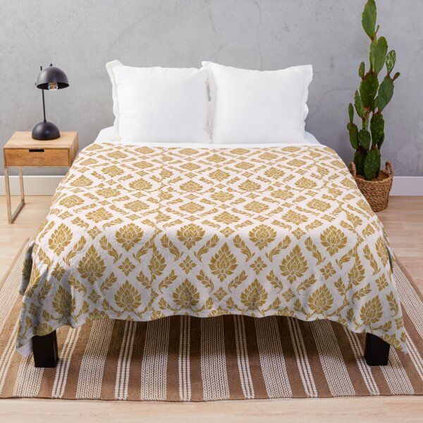 Item preview, Thai Gold Kanok Pattern – Elegant Traditional Floral Seamless Design designed and sold by Sksticker991.